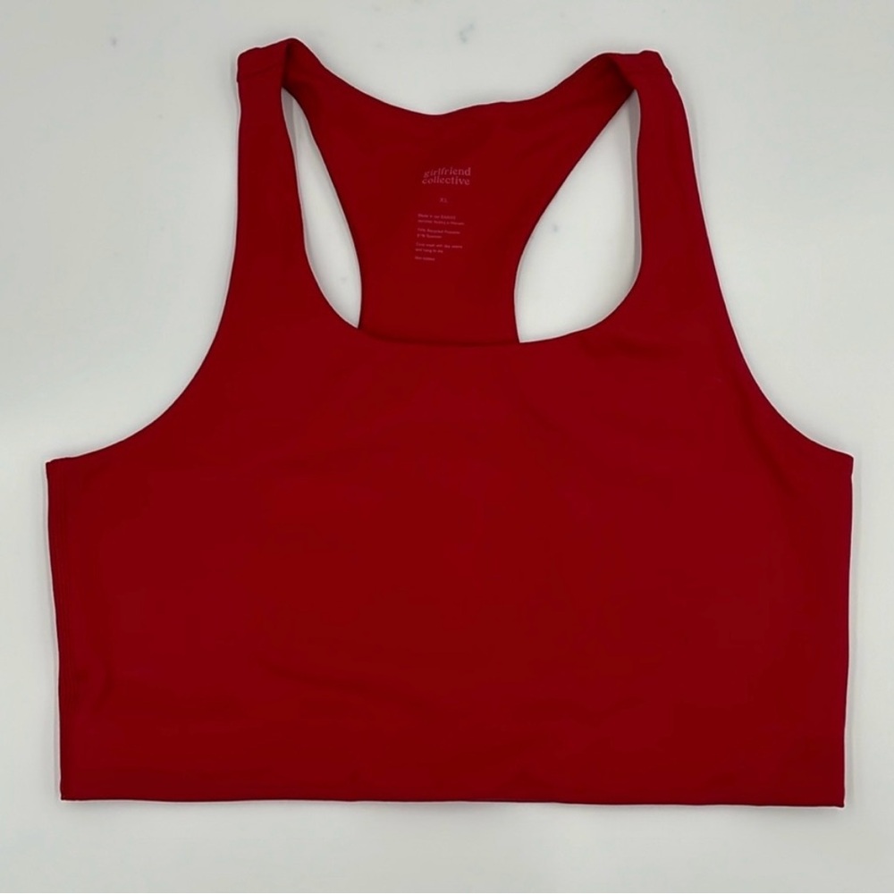 Limited Edition Girlfriend Collective Paloma Racerback Bra in Red